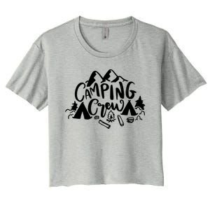 Camping Crew Mountain Women's Crop Top Tee