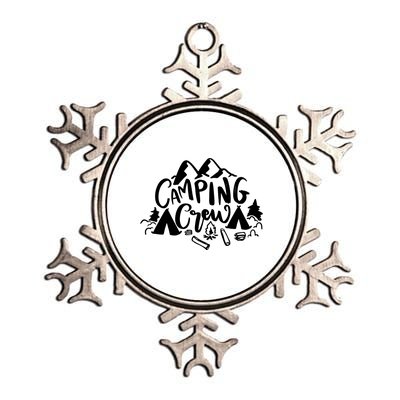 Camping Crew Mountain Metallic Star Ornament