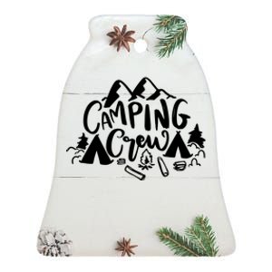 Camping Crew Mountain Ceramic Bell Ornament