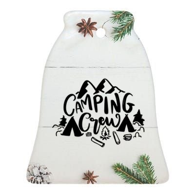 Camping Crew Mountain Ceramic Bell Ornament