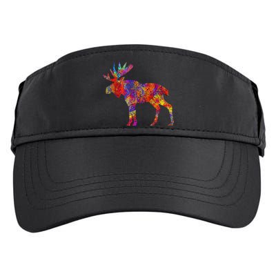 Colorful Canadian Moose Abstract Paint Wildlife Adult Drive Performance Visor