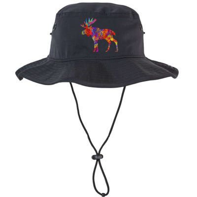 Colorful Canadian Moose Abstract Paint Wildlife Legacy Cool Fit Booney Bucket Hat