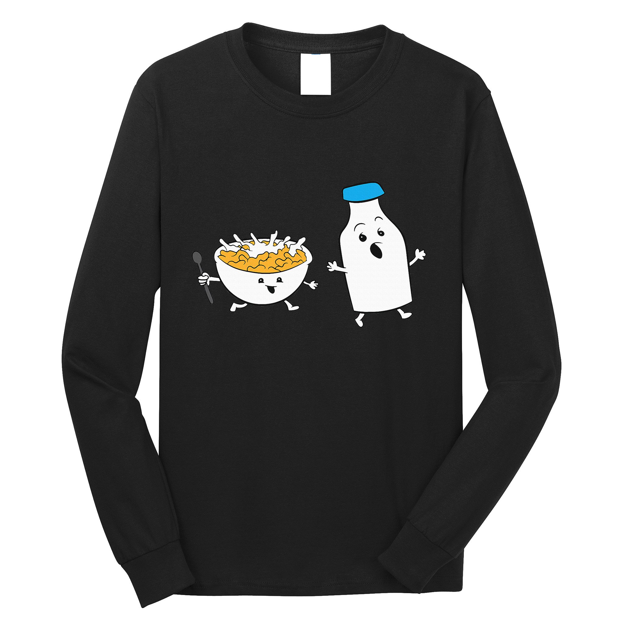Cereal Chasing Milk Cornflakes Breakfast Cereal Long Sleeve Shirt