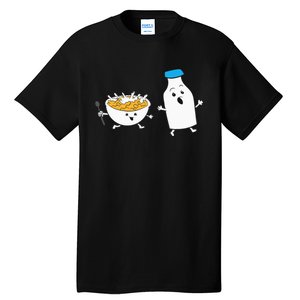 Cereal Chasing Milk Cornflakes Breakfast Cereal Tall T-Shirt