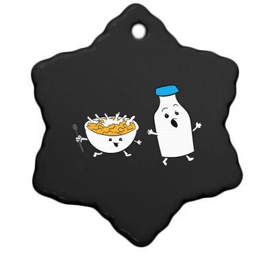 Cereal Chasing Milk Cornflakes Breakfast Cereal Ceramic Star Ornament