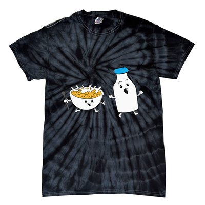Cereal Chasing Milk Cornflakes Breakfast Cereal Tie-Dye T-Shirt