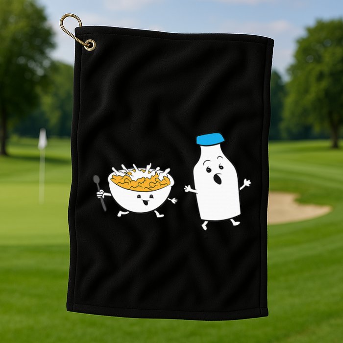 Cereal Chasing Milk Cornflakes Breakfast Cereal Golf Towel