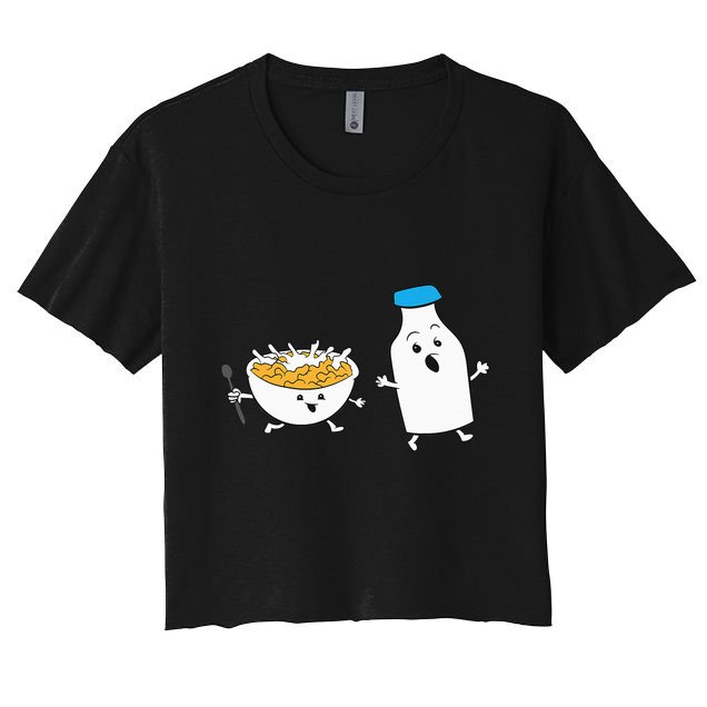Cereal Chasing Milk Cornflakes Breakfast Cereal Crop Top