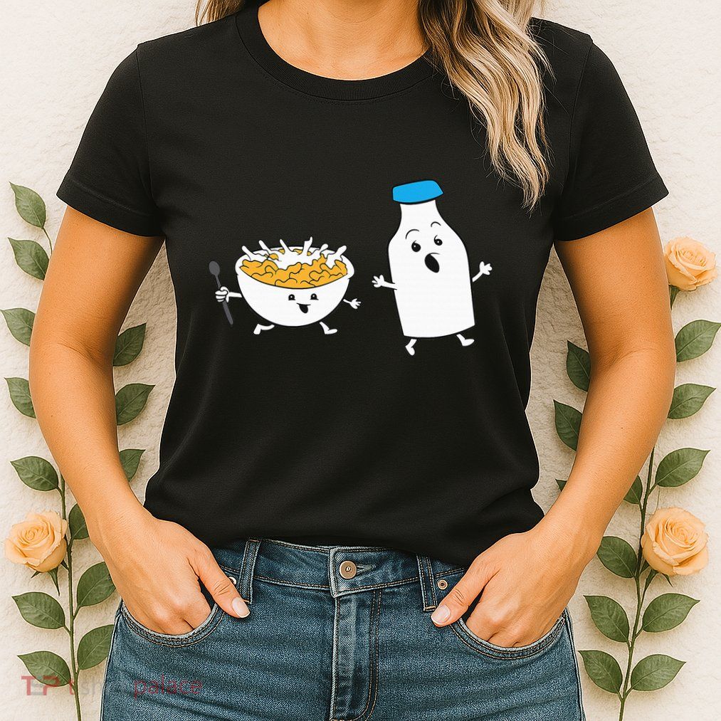Cereal Chasing Milk Cornflakes Breakfast Cereal Womens T-Shirt