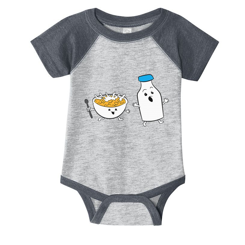 Cereal Chasing Milk Cornflakes Breakfast Cereal Infant Baby Jersey Bodysuit