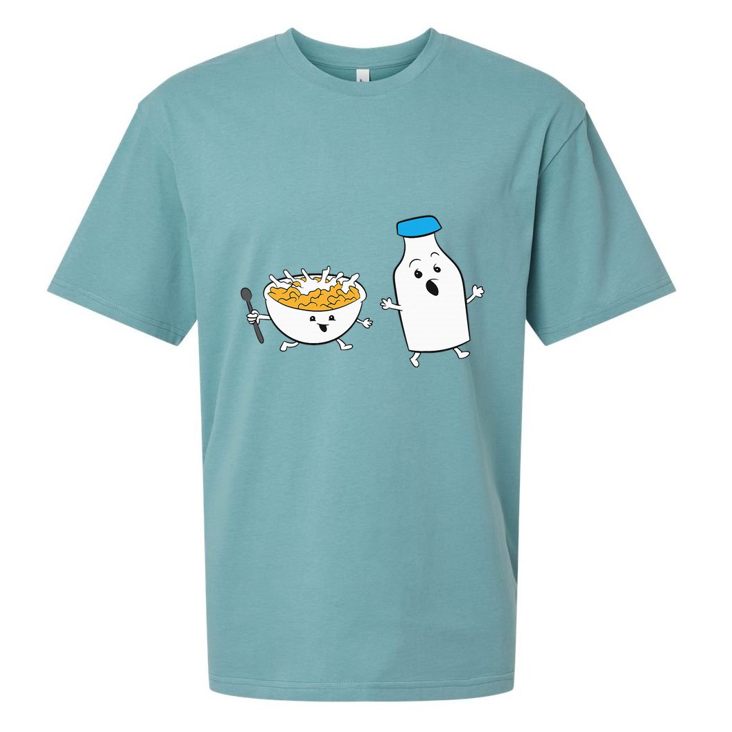 Cereal Chasing Milk Cornflakes Breakfast Cereal Sueded Cloud Jersey T-Shirt