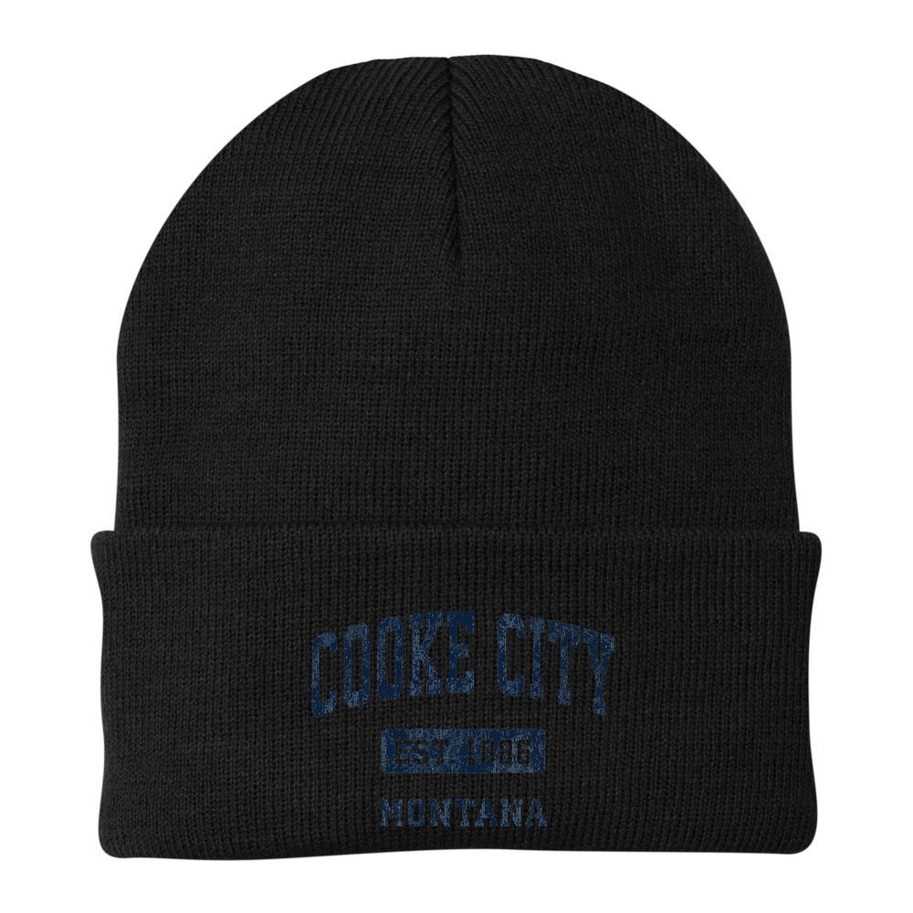 Cooke City Montana Mt Vintage Established Beanie