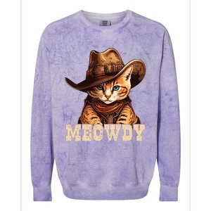 Cowboy Cat Meowdy Colorblast Crewneck Sweatshirt