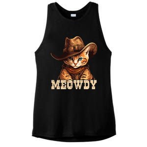 Cowboy Cat Meowdy Ladies PosiCharge Tri-Blend Wicking Tank