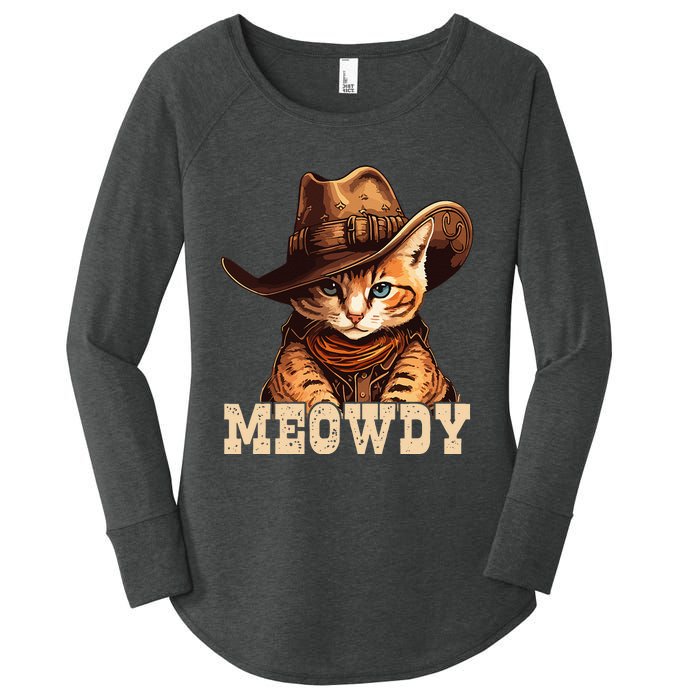 Cowboy Cat Meowdy Women's Perfect Tri Tunic Long Sleeve Shirt