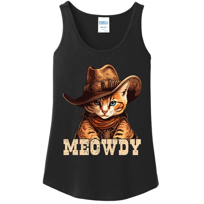 Cowboy Cat Meowdy Ladies Essential Tank