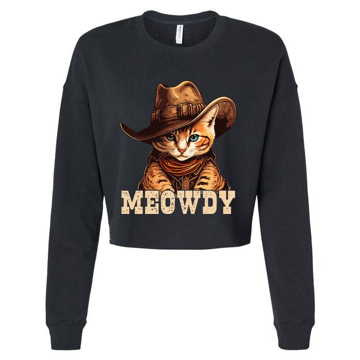 Cowboy Cat Meowdy Cropped Pullover Crew