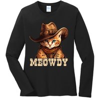 Cowboy Cat Meowdy Ladies Long Sleeve Shirt