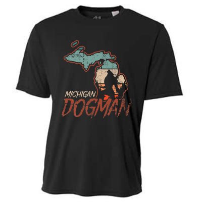 Cryptids Cryptozoology Monsters State of Michigan Dogman Cooling Performance Crew T-Shirt