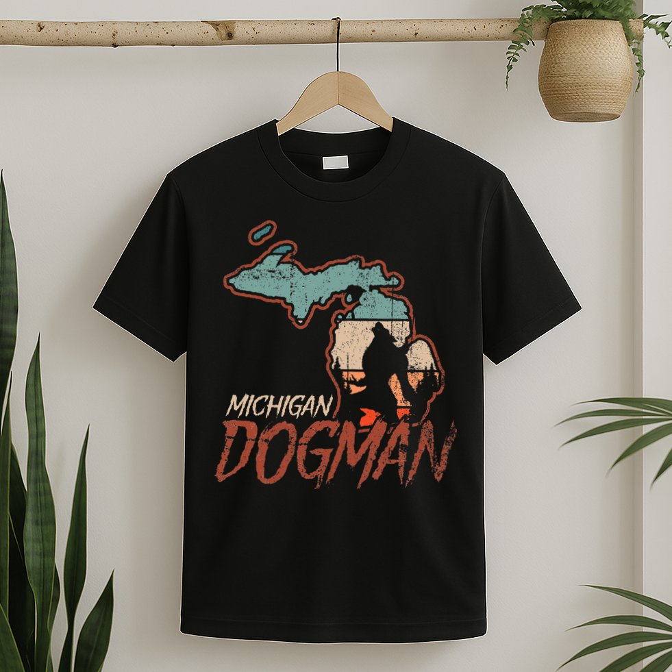Cryptids Cryptozoology Monsters State of Michigan Dogman T-Shirt