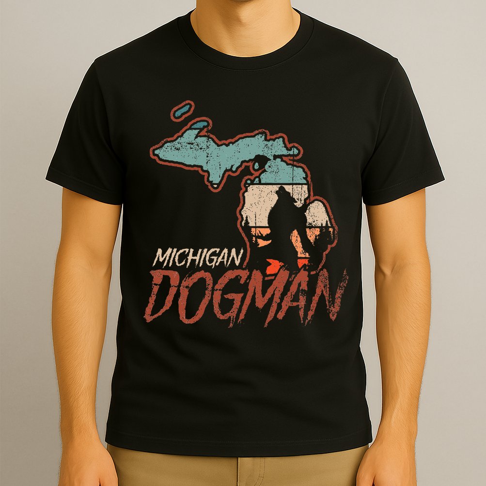 Cryptids Cryptozoology Monsters State of Michigan Dogman T-Shirt