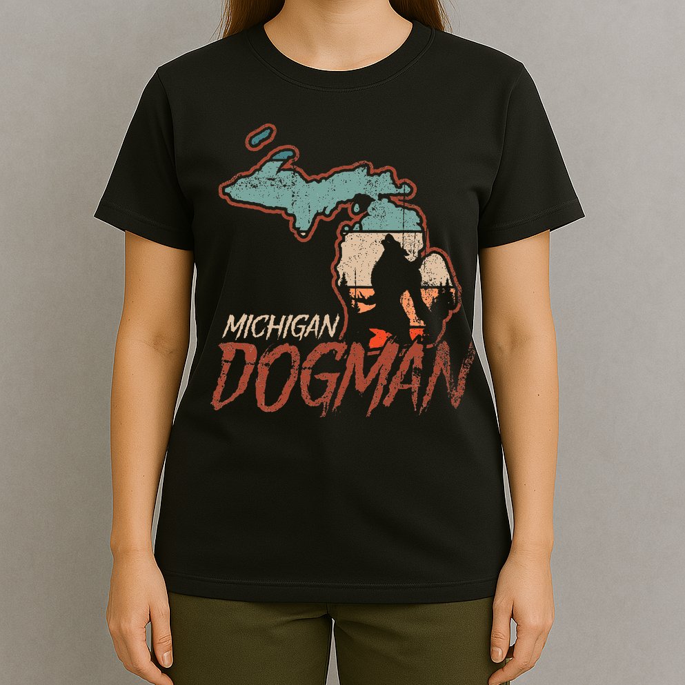 Cryptids Cryptozoology Monsters State of Michigan Dogman T-Shirt