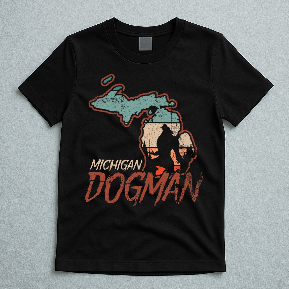 Cryptids Cryptozoology Monsters State of Michigan Dogman T-Shirt