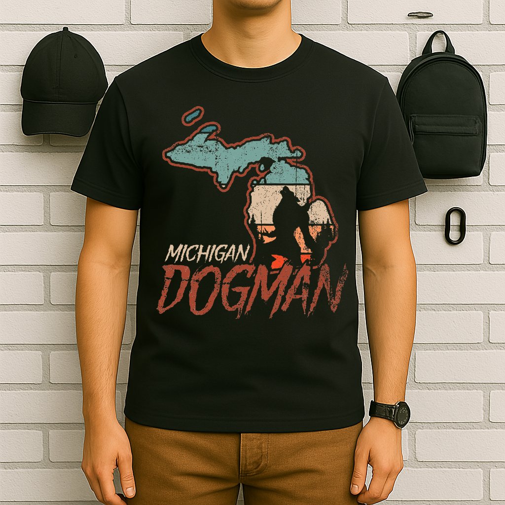 Cryptids Cryptozoology Monsters State of Michigan Dogman T-Shirt