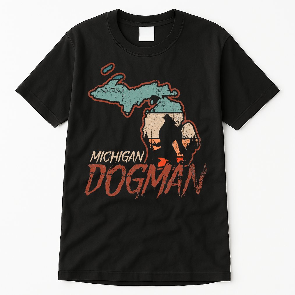 Cryptids Cryptozoology Monsters State of Michigan Dogman Tall T-Shirt