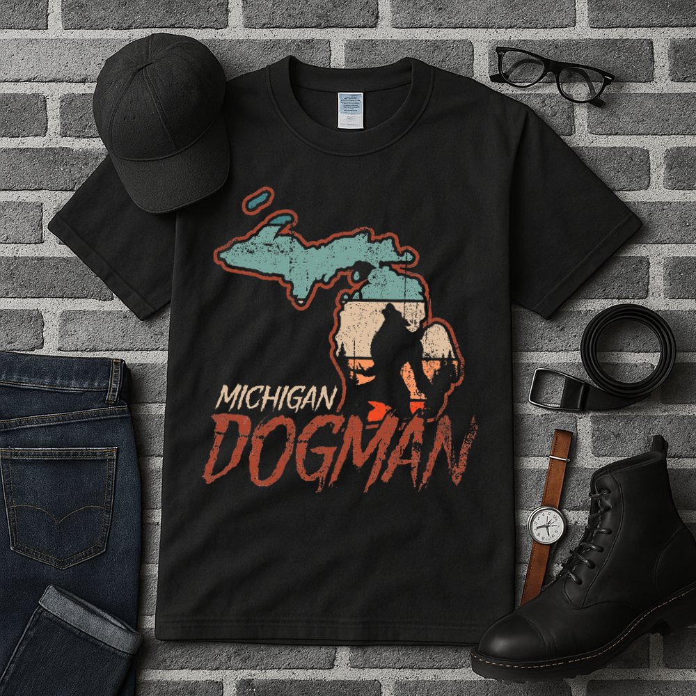 Cryptids Cryptozoology Monsters State of Michigan Dogman Tall T-Shirt