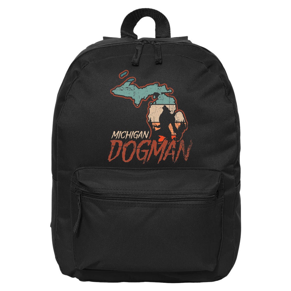 Cryptids Cryptozoology Monsters State of Michigan Dogman 16 in Basic Backpack