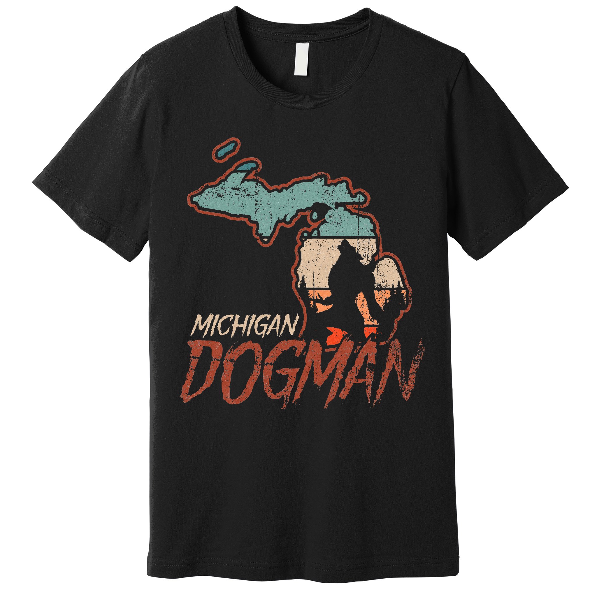 Cryptids Cryptozoology Monsters State of Michigan Dogman Premium T-Shirt