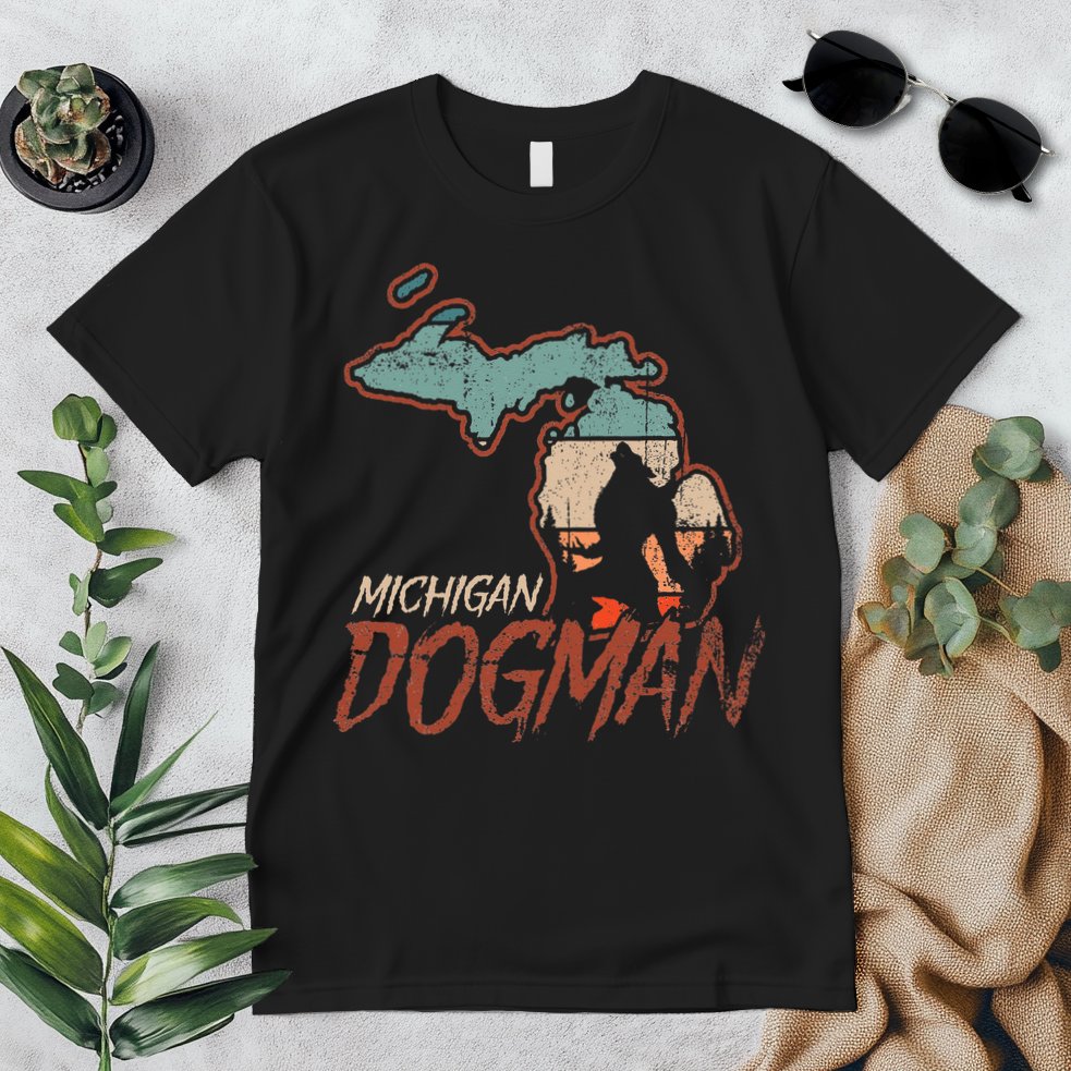 Cryptids Cryptozoology Monsters State of Michigan Dogman Premium T-Shirt