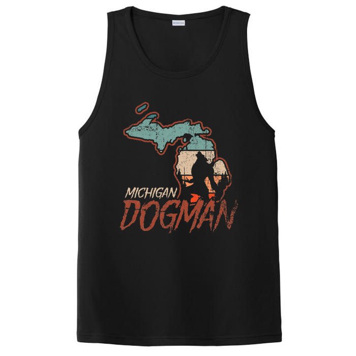 Cryptids Cryptozoology Monsters State of Michigan Dogman PosiCharge Competitor Tank