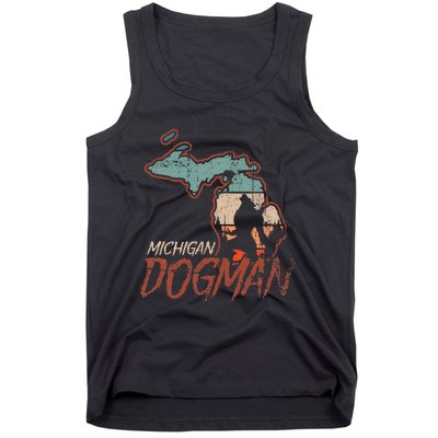 Cryptids Cryptozoology Monsters State of Michigan Dogman Tank Top