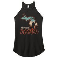 Cryptids Cryptozoology Monsters State of Michigan Dogman Women’s Perfect Tri Rocker Tank