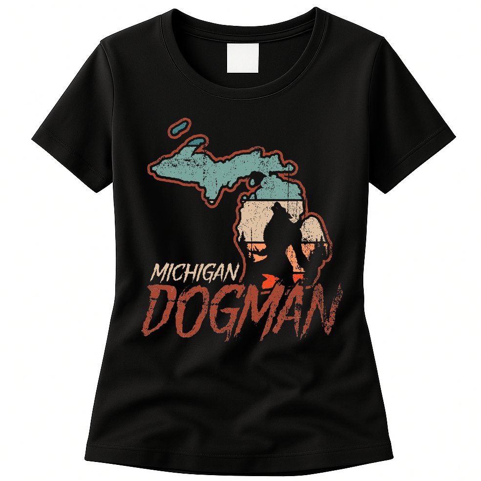 Cryptids Cryptozoology Monsters State of Michigan Dogman Womens T-Shirt