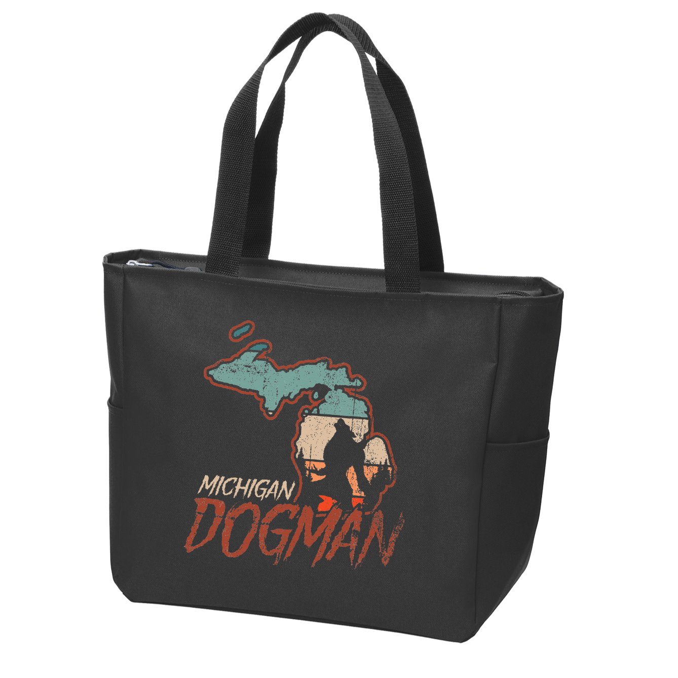 Cryptids Cryptozoology Monsters State of Michigan Dogman Zip Tote Bag