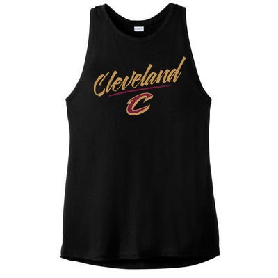 Cleveland Cavaliers Marker Script Ladies PosiCharge Tri-Blend Wicking Tank