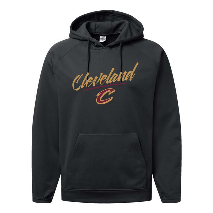 Cleveland Cavaliers Marker Script Performance Fleece Hoodie