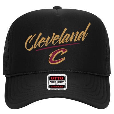 Cleveland Cavaliers Marker Script High Crown Mesh Back Trucker Hat