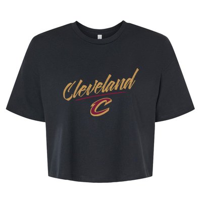 Cleveland Cavaliers Marker Script Bella+Canvas Jersey Crop Tee