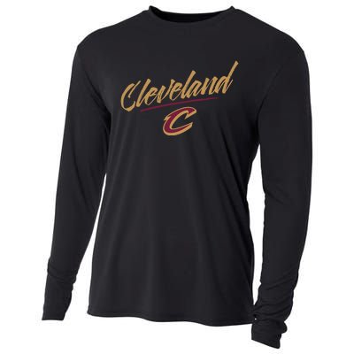 Cleveland Cavaliers Marker Script Cooling Performance Long Sleeve Crew