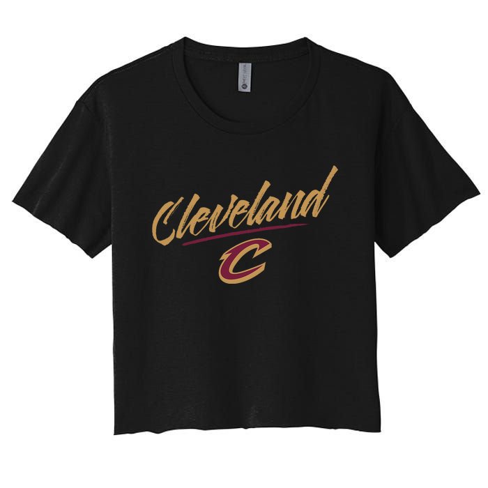 Cleveland Cavaliers Marker Script Women's Crop Top Tee