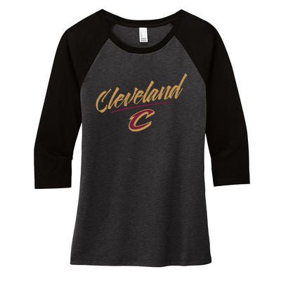 Cleveland Cavaliers Marker Script Women's Tri-Blend 3/4-Sleeve Raglan Shirt