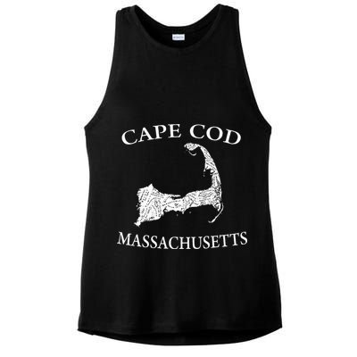 Cape Cod Map Ladies PosiCharge Tri-Blend Wicking Tank
