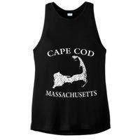 Cape Cod Map Ladies PosiCharge Tri-Blend Wicking Tank
