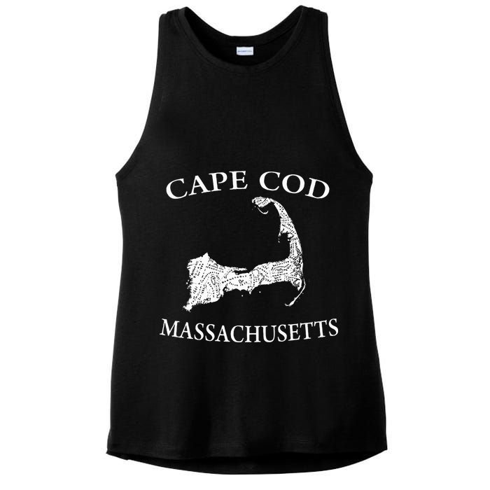 Cape Cod Map Ladies PosiCharge Tri-Blend Wicking Tank