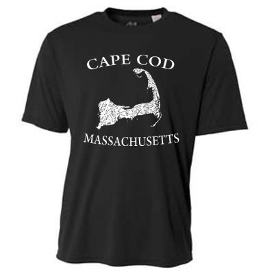 Cape Cod Map Cooling Performance Crew T-Shirt