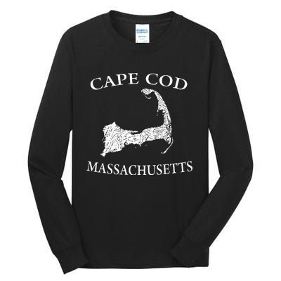 Cape Cod Map Tall Long Sleeve T-Shirt